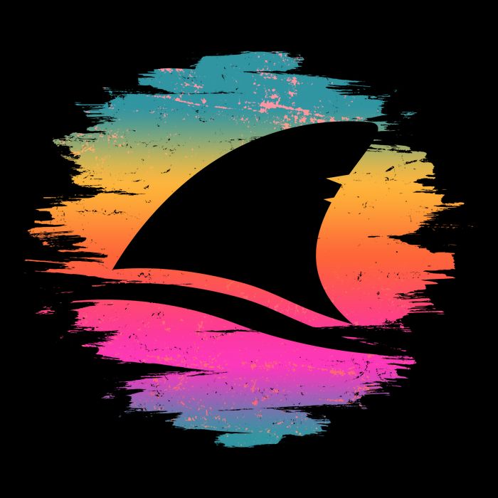 Retro 80's Neon Shark Fin Button