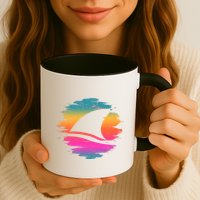 Retro 80's Neon Shark Fin Mug