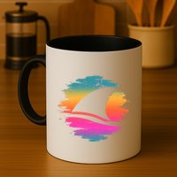 Retro 80's Neon Shark Fin Mug