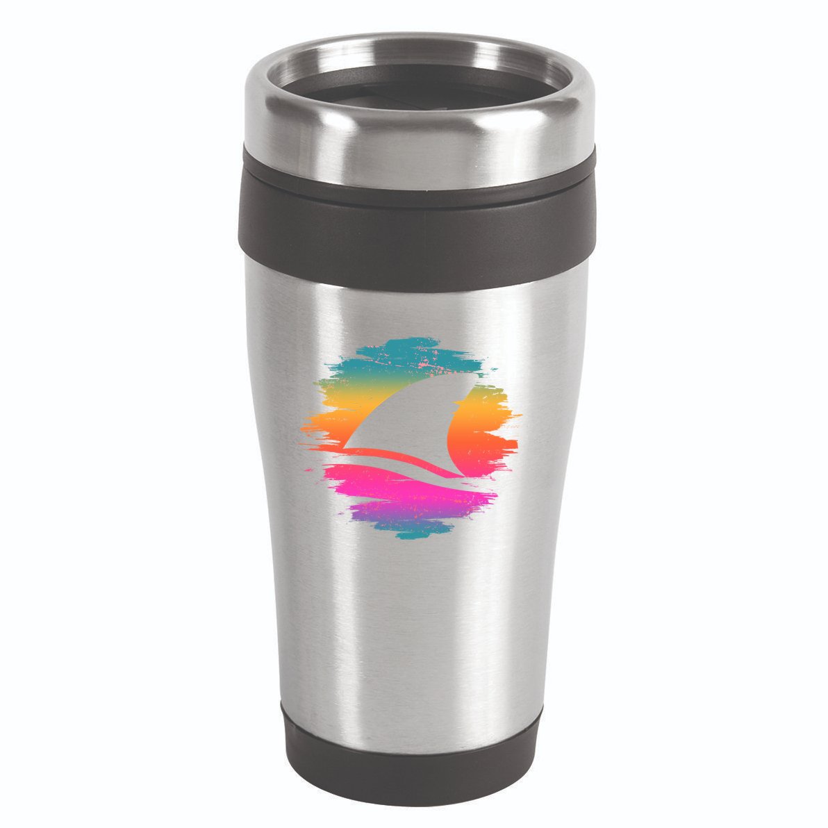 Retro 80's Neon Shark Fin 16oz Travel Tumbler