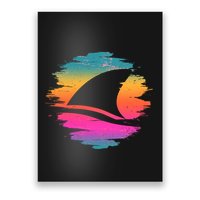 Retro 80's Neon Shark Fin Poster