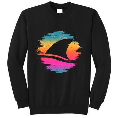 Retro 80's Neon Shark Fin Tall Sweatshirt