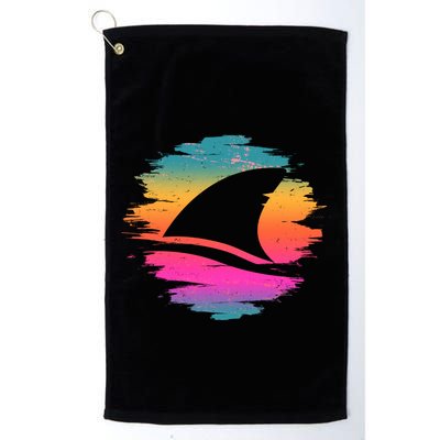 Retro 80's Neon Shark Fin Golf Towel