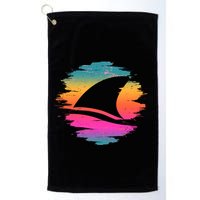Retro 80's Neon Shark Fin Golf Towel