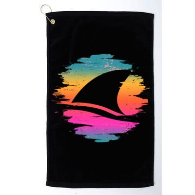 Retro 80's Neon Shark Fin Platinum Collection Golf Towel