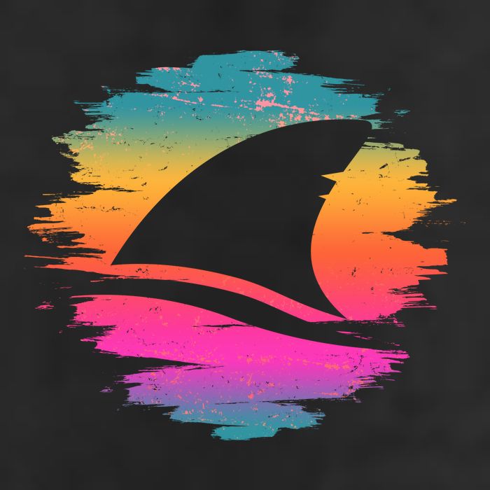 Retro 80's Neon Shark Fin Golf Towel