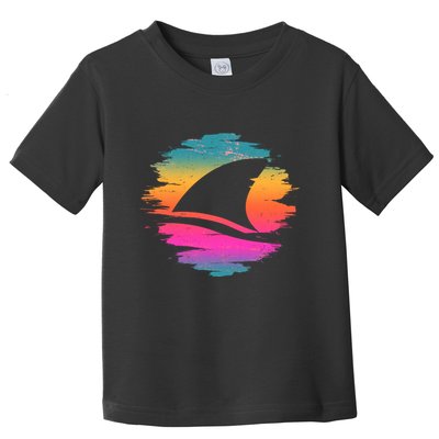 Retro 80's Neon Shark Fin Toddler T-Shirt
