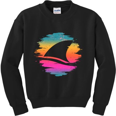 Retro 80's Neon Shark Fin Kids Sweatshirt