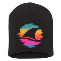 Retro 80's Neon Shark Fin Short Acrylic Beanie
