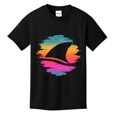 Retro 80's Neon Shark Fin Kids T-Shirt