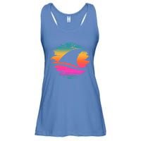 Retro 80's Neon Shark Fin Ladies Essential Flowy Tank