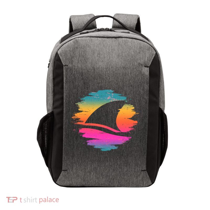 Retro 80's Neon Shark Fin Vector Backpack