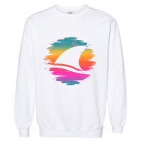 Retro 80's Neon Shark Fin Garment-Dyed Sweatshirt