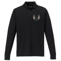 Retro 80s Rock Music Guitar Rock & Roll  Performance Long Sleeve Polo