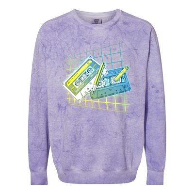 Retro 80's Rewind Cassette Tapes Broken Pencil Colorblast Crewneck Sweatshirt