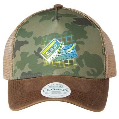 Retro 80's Rewind Cassette Tapes Broken Pencil Legacy Tie Dye Trucker Hat