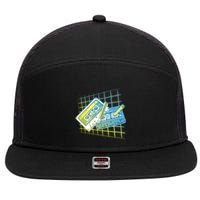 Retro 80's Rewind Cassette Tapes Broken Pencil 7 Panel Mesh Trucker Snapback Hat