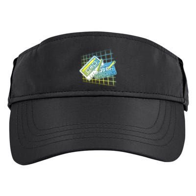 Retro 80's Rewind Cassette Tapes Broken Pencil Adult Drive Performance Visor