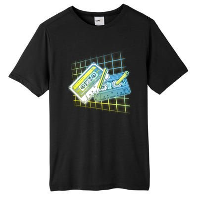 Retro 80's Rewind Cassette Tapes Broken Pencil Tall Fusion ChromaSoft Performance T-Shirt