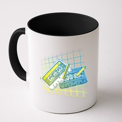 Retro 80's Rewind Cassette Tapes Broken Pencil Mug