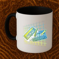 Retro 80's Rewind Cassette Tapes Broken Pencil Mug