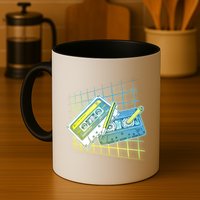 Retro 80's Rewind Cassette Tapes Broken Pencil Mug