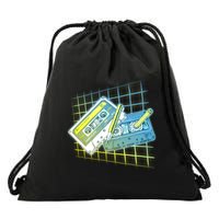 Retro 80's Rewind Cassette Tapes Broken Pencil Drawstring Bag