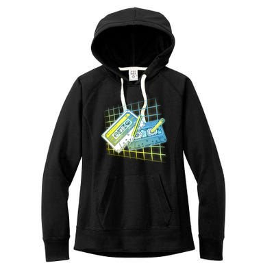 Retro 80's Rewind Cassette Tapes Broken Pencil Women's Fleece Hoodie