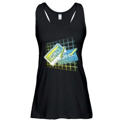 Retro 80's Rewind Cassette Tapes Broken Pencil Ladies Essential Flowy Tank