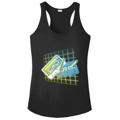 Retro 80's Rewind Cassette Tapes Broken Pencil Ladies PosiCharge Competitor Racerback Tank