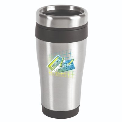 Retro 80's Rewind Cassette Tapes Broken Pencil 16oz Travel Tumbler