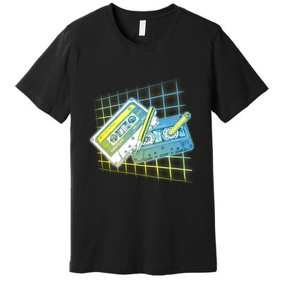 Retro 80's Rewind Cassette Tapes Broken Pencil Premium T-Shirt