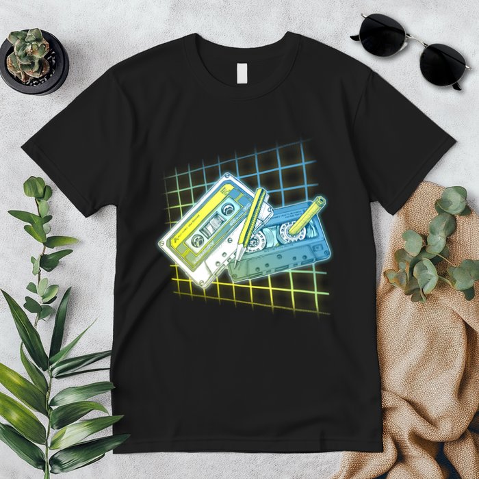 Retro 80's Rewind Cassette Tapes Broken Pencil Premium T-Shirt