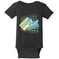 Retro 80's Rewind Cassette Tapes Broken Pencil Baby Bodysuit