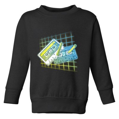 Retro 80's Rewind Cassette Tapes Broken Pencil Toddler Sweatshirt