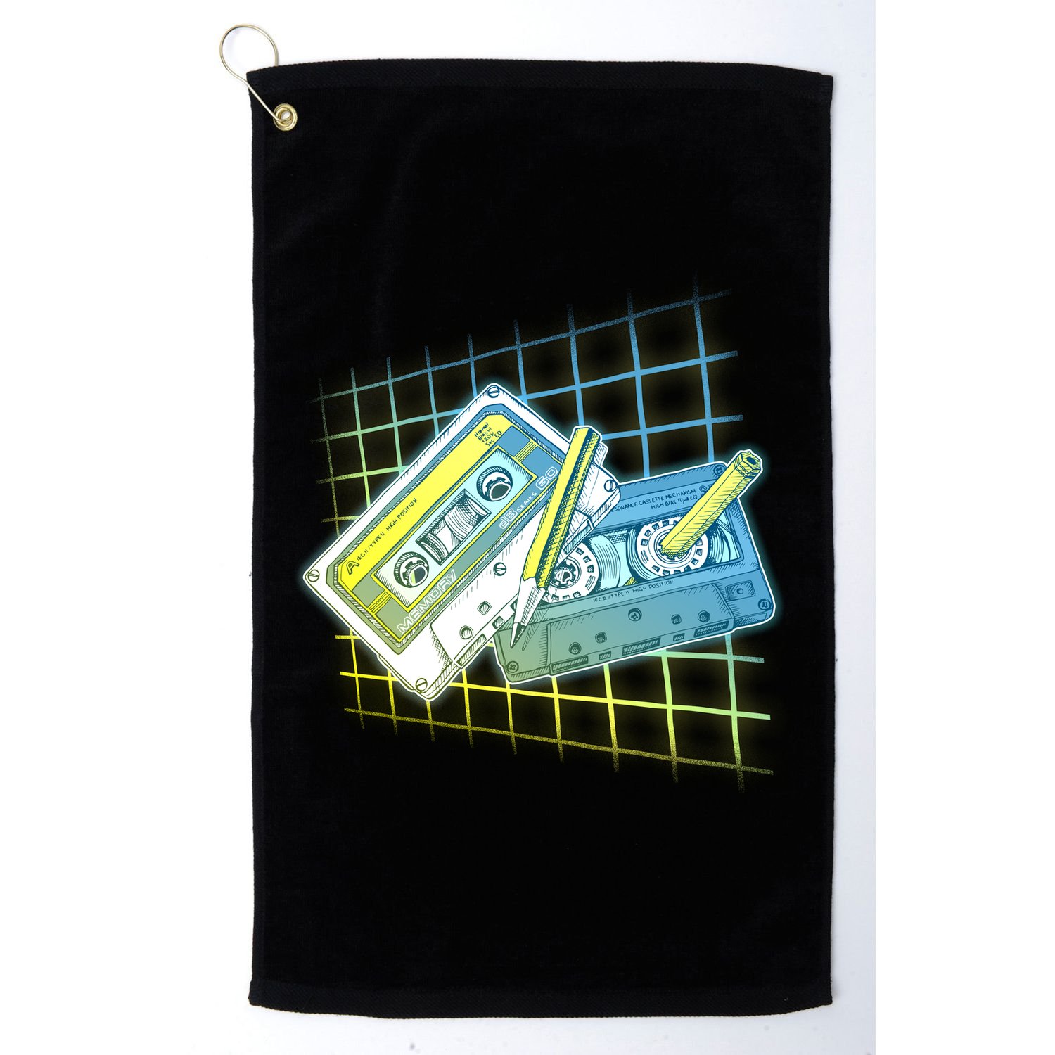 Retro 80's Rewind Cassette Tapes Broken Pencil Golf Towel