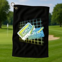 Retro 80's Rewind Cassette Tapes Broken Pencil Golf Towel