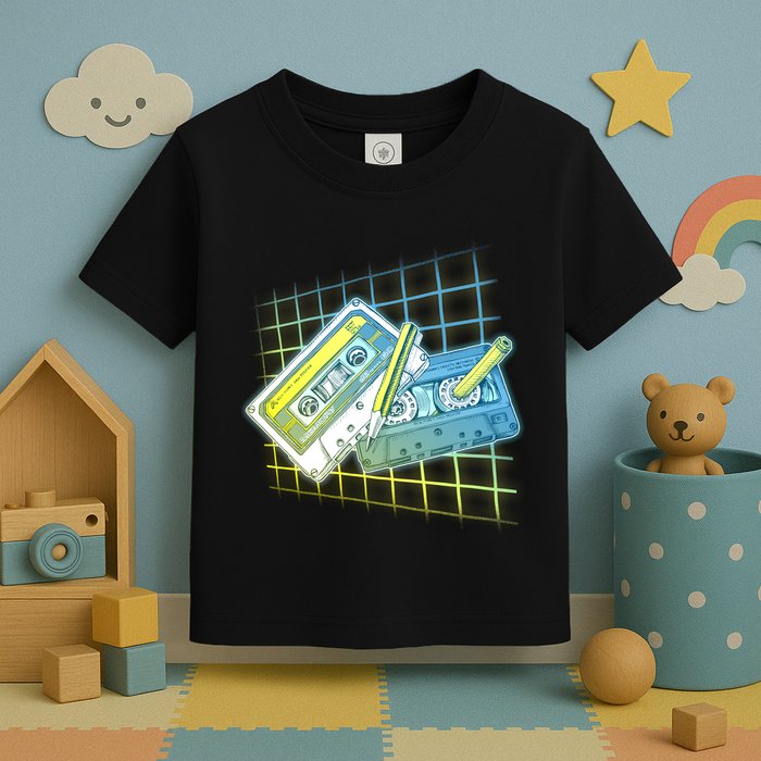 Retro 80's Rewind Cassette Tapes Broken Pencil Toddler T-Shirt