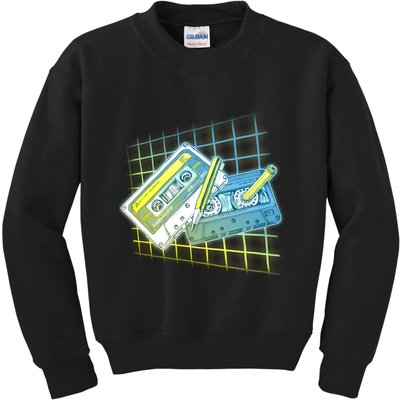 Retro 80's Rewind Cassette Tapes Broken Pencil Kids Sweatshirt