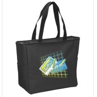 Retro 80's Rewind Cassette Tapes Broken Pencil Zip Tote Bag