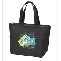 Retro 80's Rewind Cassette Tapes Broken Pencil Zip Tote Bag