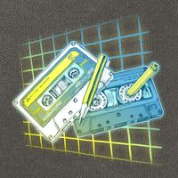 Retro 80's Rewind Cassette Tapes Broken Pencil Cotton Canvas Backpack