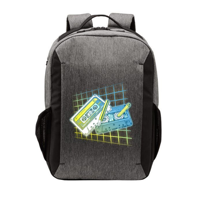 Retro 80's Rewind Cassette Tapes Broken Pencil Vector Backpack