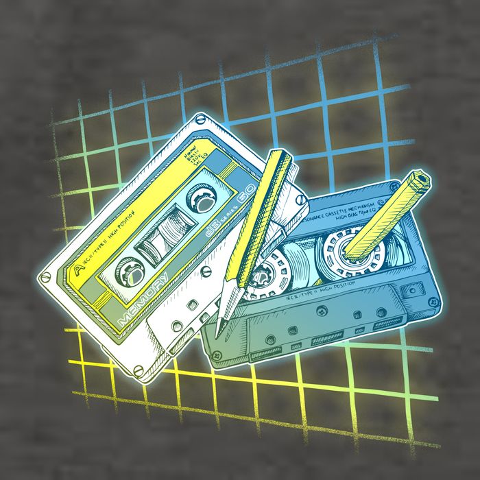 Retro 80's Rewind Cassette Tapes Broken Pencil Vector Backpack