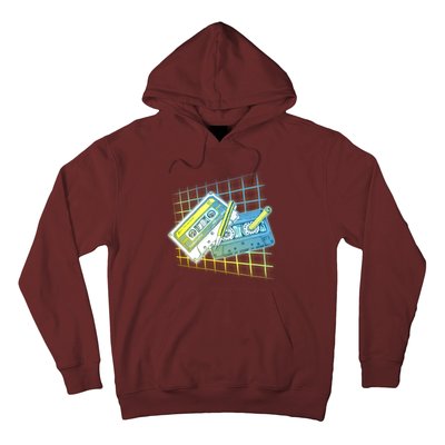 Retro 80's Rewind Cassette Tapes Broken Pencil Hoodie