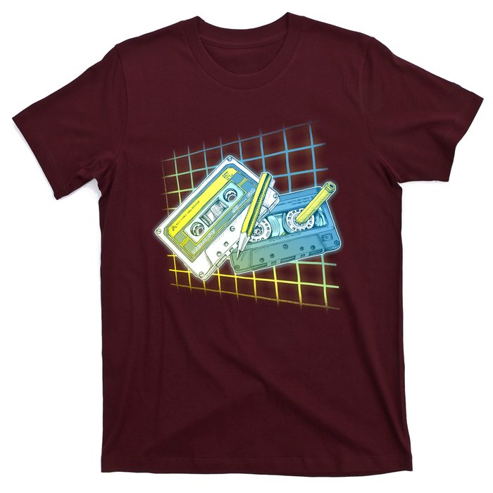 Retro 80's Rewind Cassette Tapes Broken Pencil T-Shirt