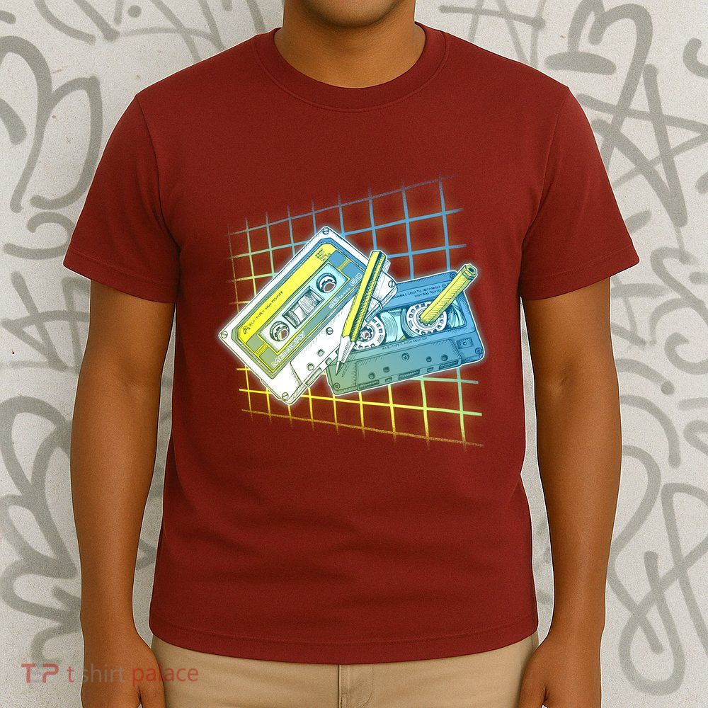 Retro 80's Rewind Cassette Tapes Broken Pencil T-Shirt