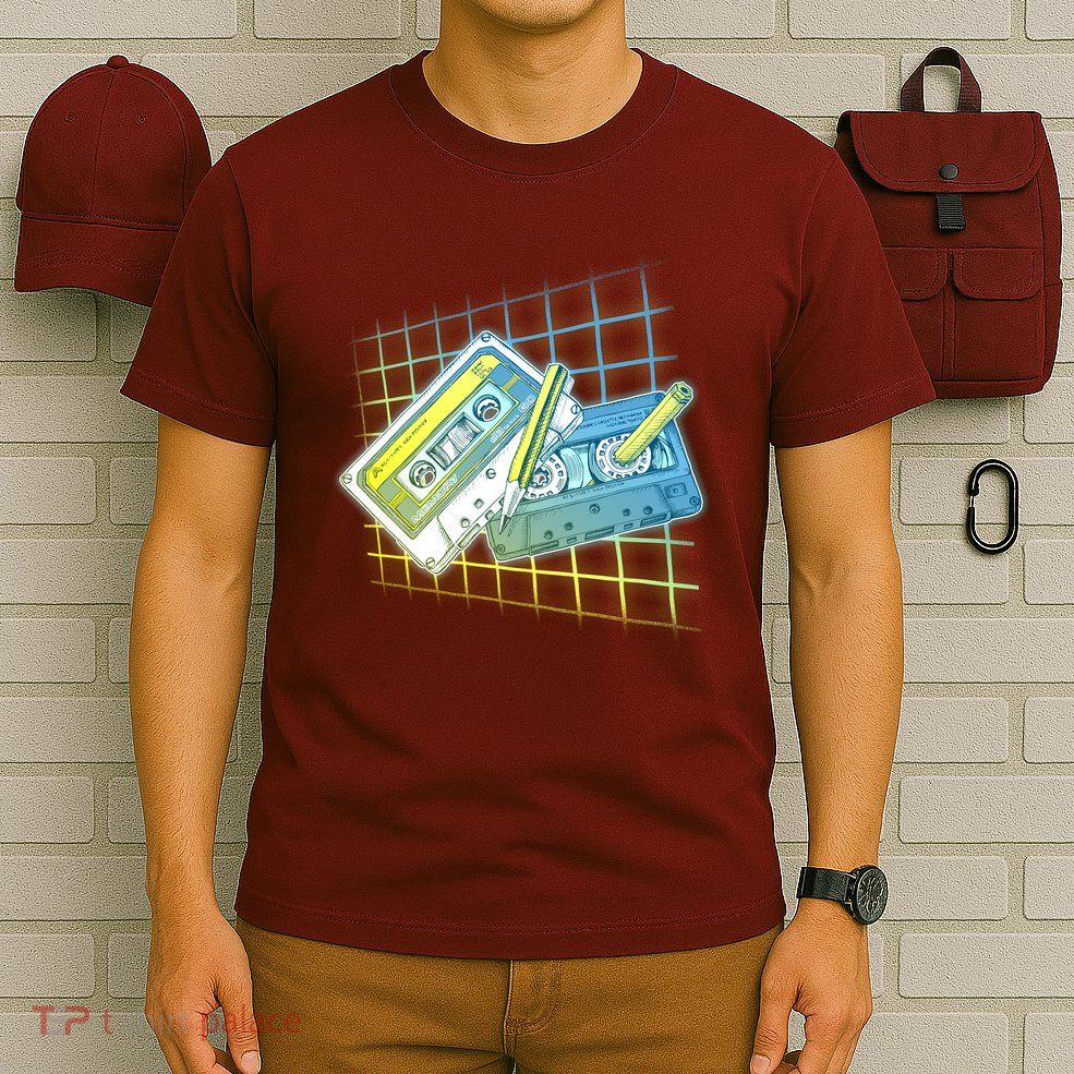 Retro 80's Rewind Cassette Tapes Broken Pencil T-Shirt