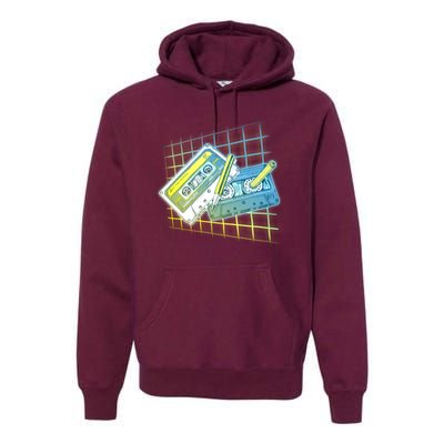 Retro 80's Rewind Cassette Tapes Broken Pencil Premium Hoodie