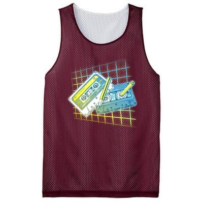 Retro 80's Rewind Cassette Tapes Broken Pencil Mesh Reversible Basketball Jersey Tank